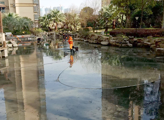 遂溪景观池淤泥清理